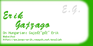 erik gajzago business card